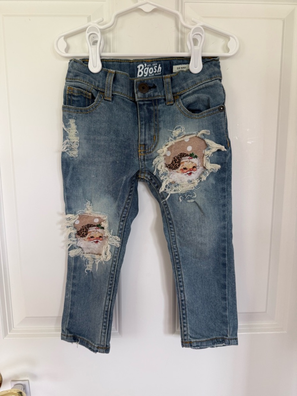 *Incredible* Custom - One of a kind Santa Jeans - Size 2t